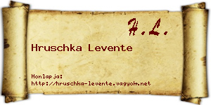 Hruschka Levente névjegykártya